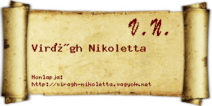 Virágh Nikoletta névjegykártya